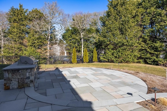 view of patio / terrace with exterior kitchen