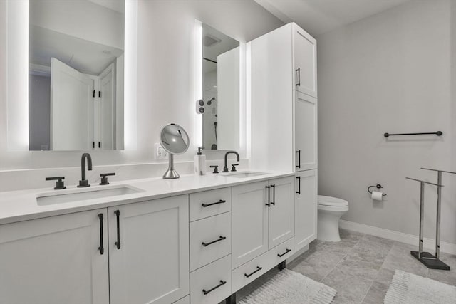 18 Artisan Dr Unit 208, Salem, NH 03079 - full bath featuring double vanity, toilet, baseboards, and a shower