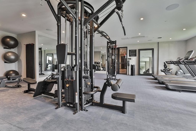 18 Artisan Dr Unit 208, Salem, NH 03079 - exercise room with carpet floors and recessed lighting