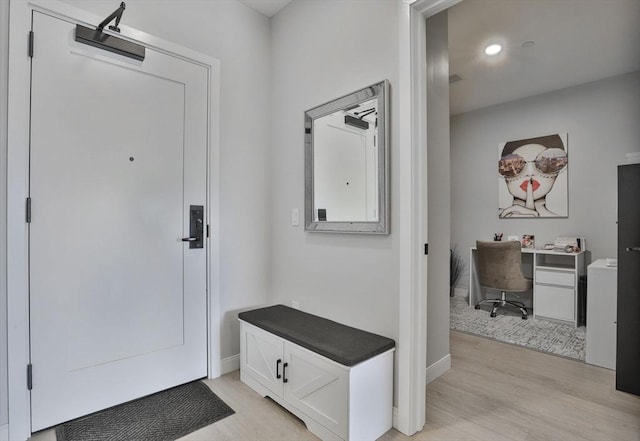 18 Artisan Dr Unit 208, Salem, NH 03079 - mudroom featuring light wood-type flooring, baseboards, and recessed lighting