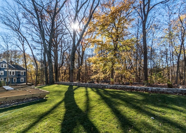 view of yard featuring a deck