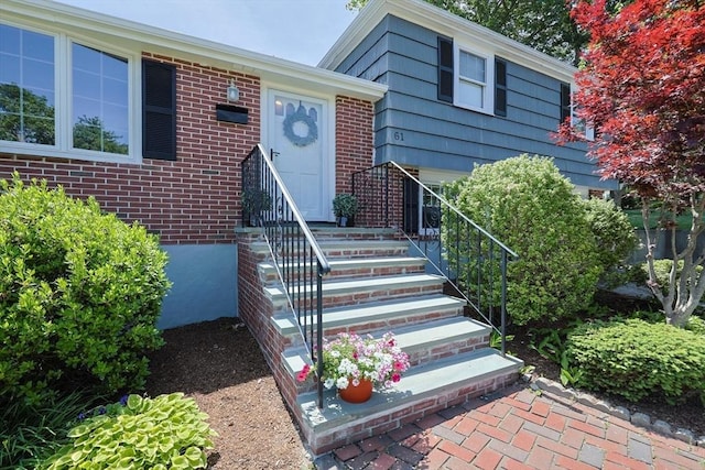 61 Colwell, Dedham, MA 02026 - view of exterior entry with brick siding
