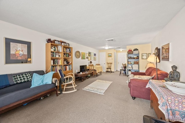 living room featuring carpet floors