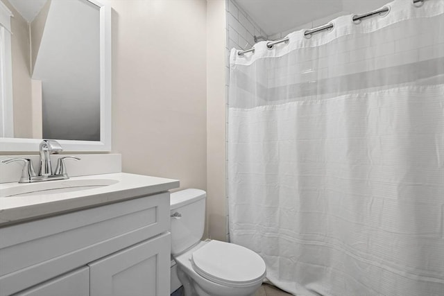 129 S Main St, Raynham, MA 02767 - full bathroom with toilet, vanity, and a shower with curtain