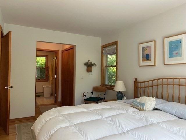 190 Longview Rd, West Tisbury, MA 02575 - bedroom with wood finished floors and ensuite bath
