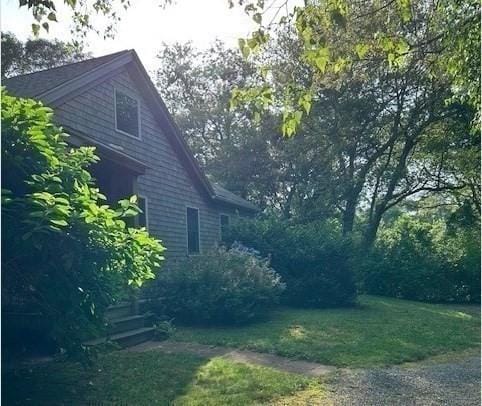 190 Longview Rd, West Tisbury, MA 02575 - view of side of property featuring a yard