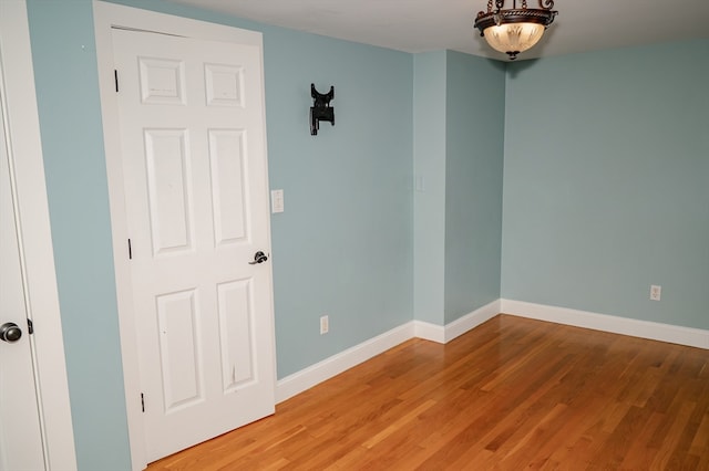 spare room featuring wood-type flooring