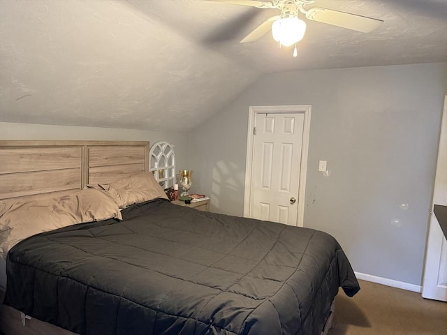 808 Walnut St, Fall River, MA 02720 - carpeted bedroom featuring lofted ceiling, baseboards, and a ceiling fan