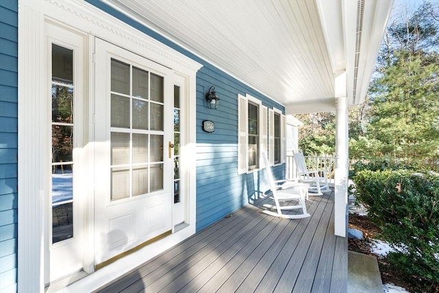 wooden deck with a porch