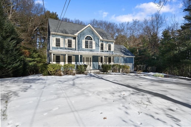 colonial inspired home featuring a porch