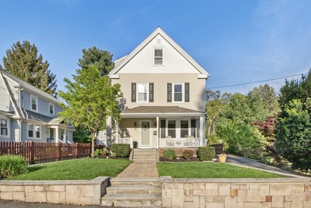 view of front of property with a porch