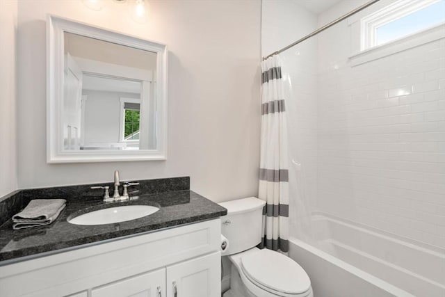68 Summer St Unit B, Natick, MA 01760 - full bathroom featuring toilet, vanity, and shower / bathtub combination with curtain