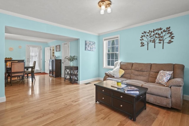 41 Belmont Ave Unit 41, Haverhill, MA 01830 - living area with ornamental molding, light wood-type flooring, and baseboards
