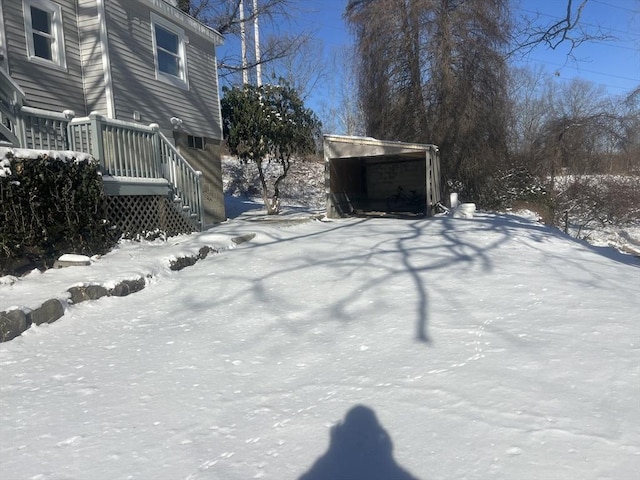 view of snowy yard