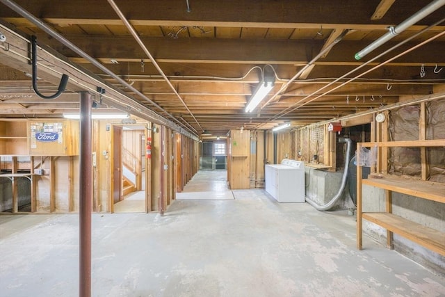 28 Marks Rd, Weymouth, MA 02189 - unfinished basement with stairway