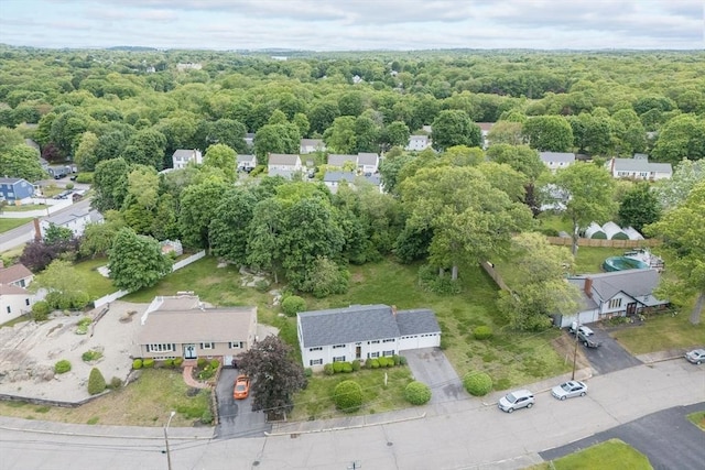 28 Marks Rd, Weymouth, MA 02189 - aerial perspective of suburban area featuring a heavily wooded area