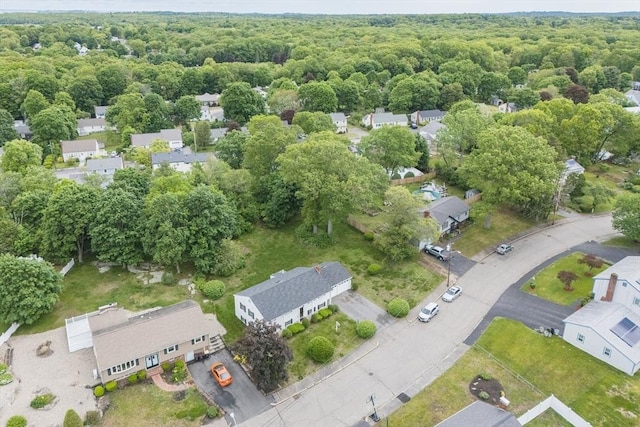 28 Marks Rd, Weymouth, MA 02189 - aerial view of property's location featuring a heavily wooded area and nearby suburban area