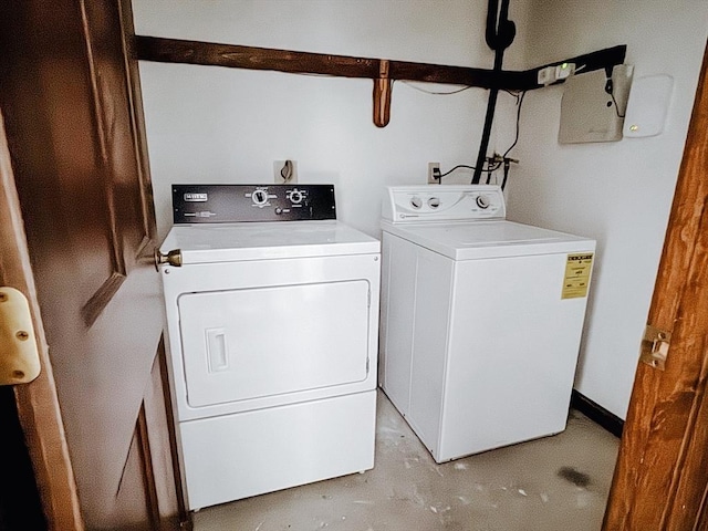 laundry room featuring laundry area and separate washer and dryer