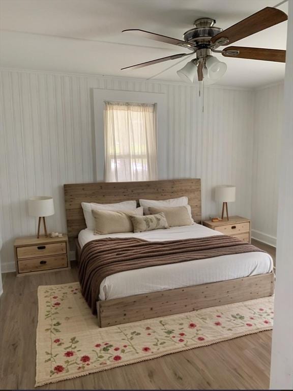 23 A St, North Adams, MA 01220 - bedroom with wood finished floors and ceiling fan