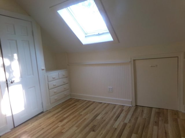 19 Saint Anns Ln, Falmouth, MA 02536 - bonus room featuring a skylight, lofted ceiling, and light wood-type flooring