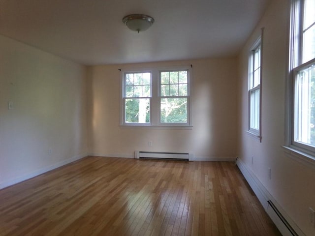 19 Saint Anns Ln, Falmouth, MA 02536 - spare room featuring baseboard heating, a baseboard heating unit, and hardwood / wood-style floors