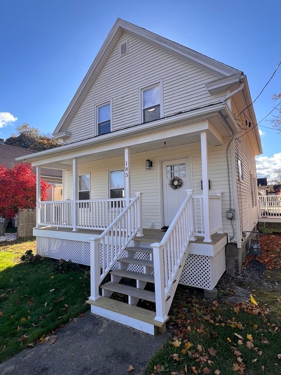 view of front of house featuring covered porch