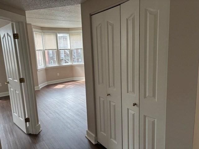 34 Sumner Ave Unit 302, Springfield, MA 01108 - hall featuring dark wood-style floors, baseboards, and a textured ceiling