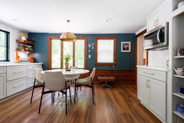 32 Fern St, Concord, MA 01742 - dining space with dark wood-style floors