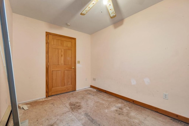 unfurnished room featuring ceiling fan