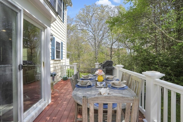 71 Sixth St N, Edgartown, MA 02539 - wooden terrace with outdoor dining area and area for grilling