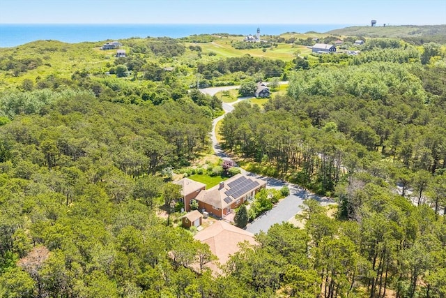 72 Highland Rd, Truro, MA 02666 - drone / aerial view of a heavily wooded area and a nearby body of water
