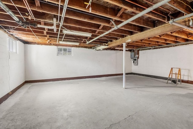 basement featuring baseboards