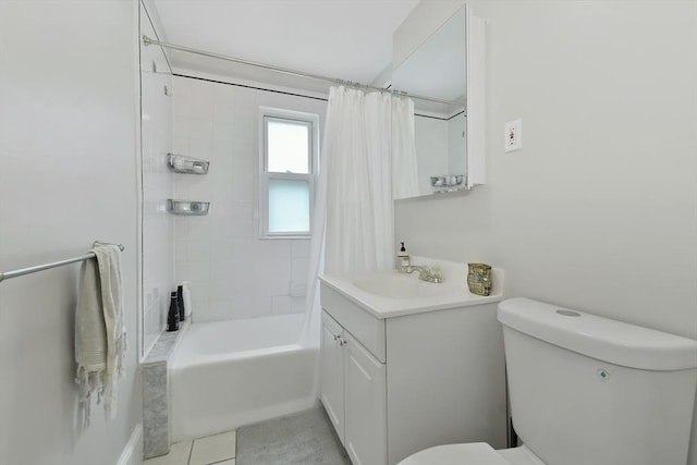 6 Brewer St Unit 2, Cambridge, MA 02138 - bathroom with vanity, shower / bath combination with curtain, and tile patterned flooring