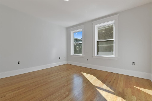 empty room featuring light wood-type flooring