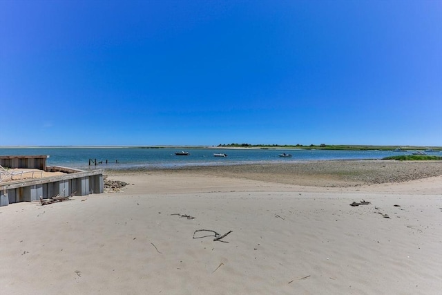 view of water feature with a view of the beach