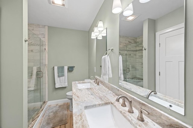 11 Soucy Dr Unit 11, Rutland, MA 01543 - bathroom with double vanity and a stall shower