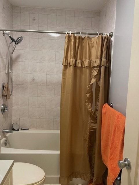 58 S St Unit 306, Quincy, MA 02169 - full bathroom with shower / bath combination with curtain, toilet, and tile patterned flooring