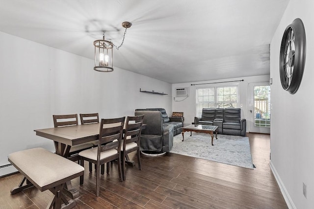 13 Berrington Rd Unit 13, Leominster, MA 01453 - dining space with dark wood-type flooring and a wall mounted AC