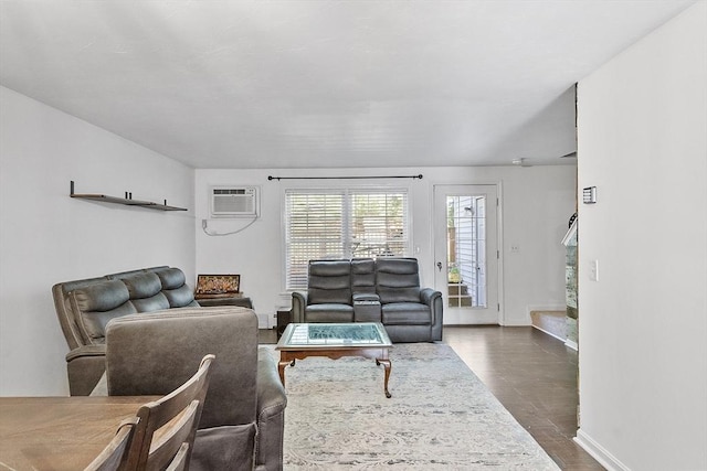 13 Berrington Rd Unit 13, Leominster, MA 01453 - living area with an AC wall unit and stairs