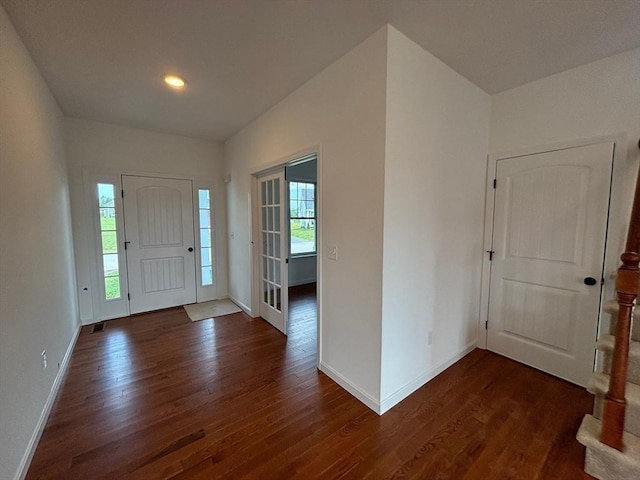 entryway featuring dark hardwood / wood-style flooring