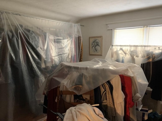 bedroom with vaulted ceiling