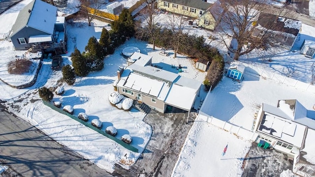 view of snowy aerial view