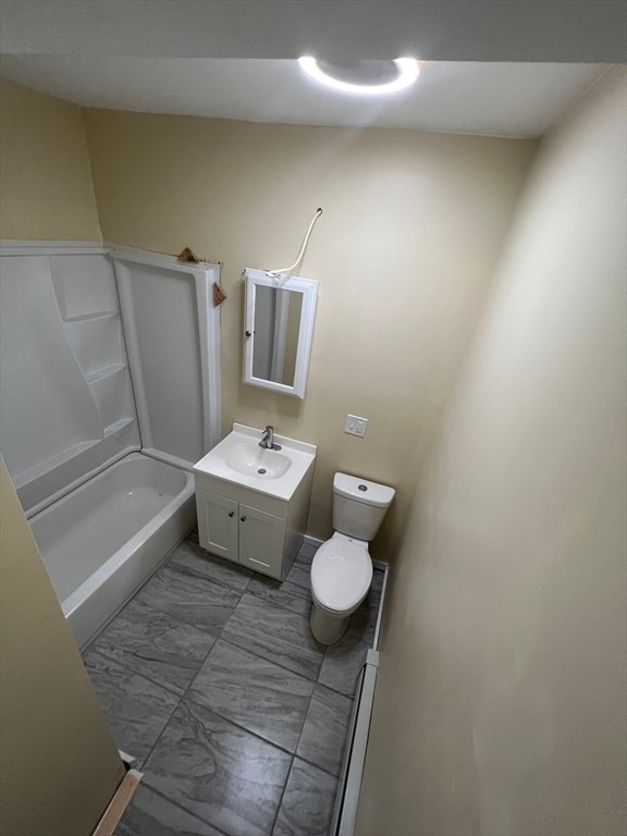 full bathroom featuring vanity, toilet, and shower / bath combination