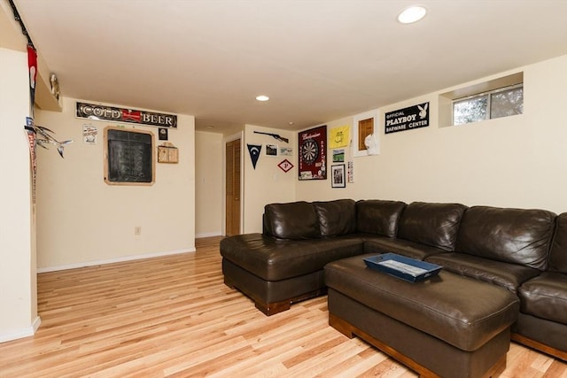 living room featuring light hardwood / wood-style flooring