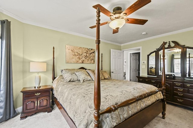 7 Myra Ln Unit 11, Worcester, MA 01606 - bedroom featuring light carpet, ornamental molding, and ceiling fan