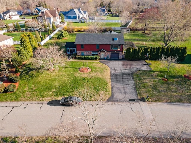 aerial view with a residential view