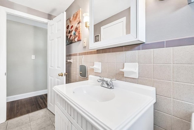 bathroom featuring tile patterned floors and vanity