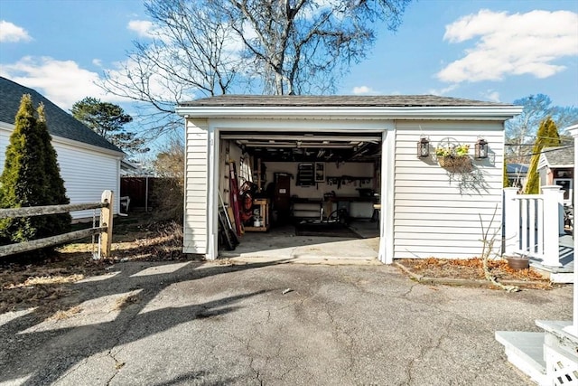 view of garage