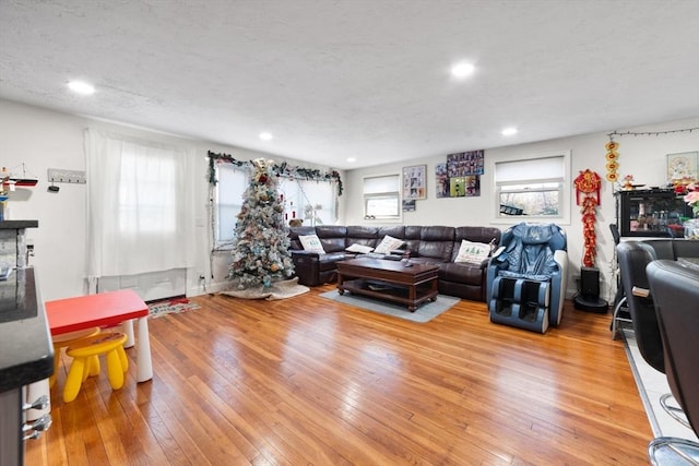 9 Willow Rd, Holbrook, MA 02343 - living room featuring plenty of natural light, light wood-style flooring, and recessed lighting