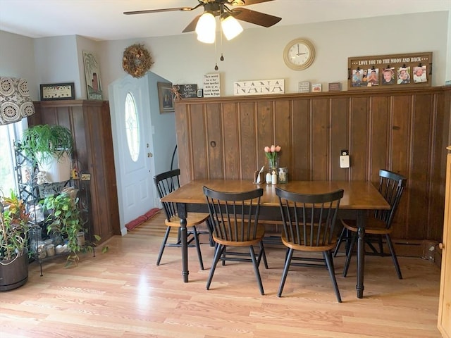 77 Westwood Pkwy, Southbridge, MA 01550 - dining room featuring ceiling fan and light wood-type flooring
